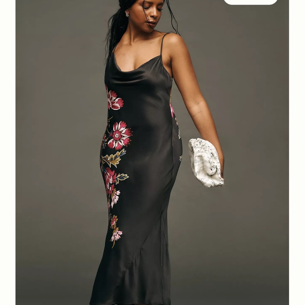 Anthropologie NWT black slip dress. Size Medium.